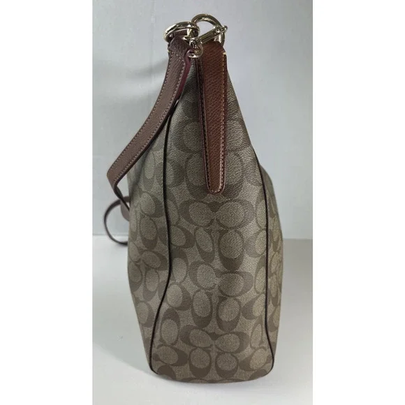 Coach Celeste Convertible Hobo Monogram Signature Coated Canvas Brn Shoulder Bag - Picture 10 of 16